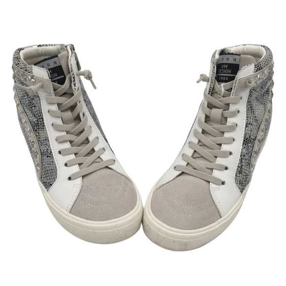 Vintage Havana Dayne Snake/ White Suede Leather High Top Sneakers size 8.5 - Picture 6 of 16